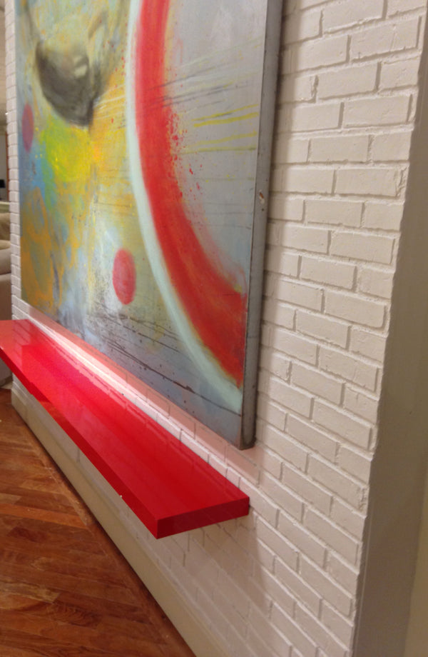 Aged Brick faux brick panel in Scotched Cream – accent wall installed by a DIY homeowner