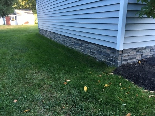 Earth's Valley faux stone panel in Gray Fox – exterior siding