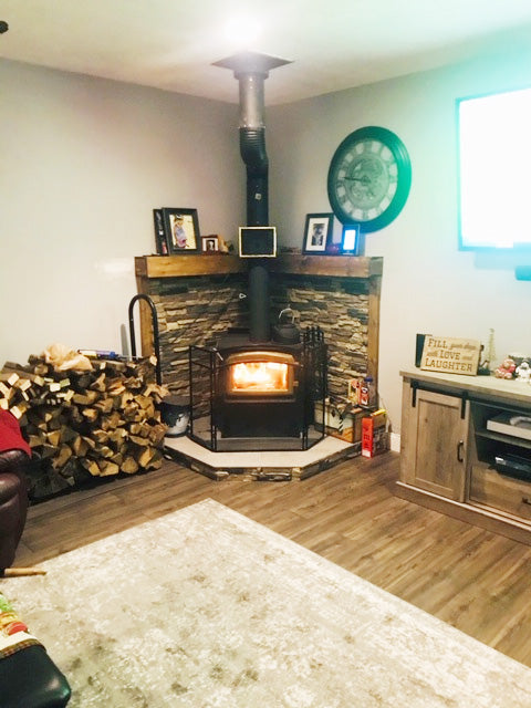 Lightning Ridge faux stone panel in Nature's Spirit – fireplace surround and accent wall