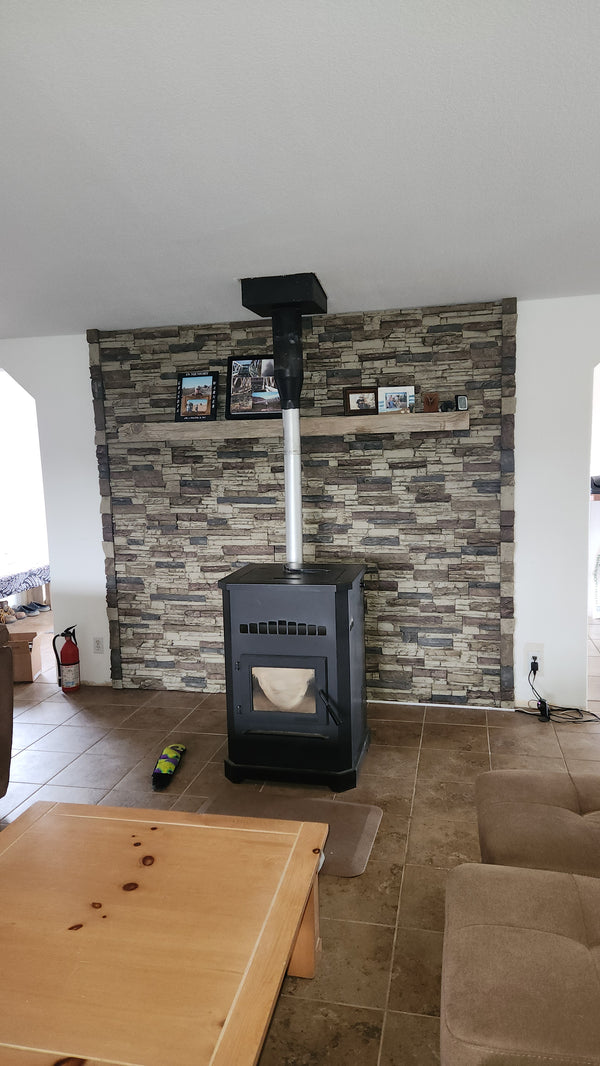 Lightning Ridge faux stone panel in Nature's Spirit – fireplace surround and accent wall