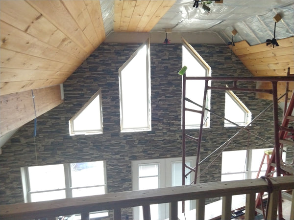 Lightning Ridge faux stone panel in Nature's Spirit – accent wall