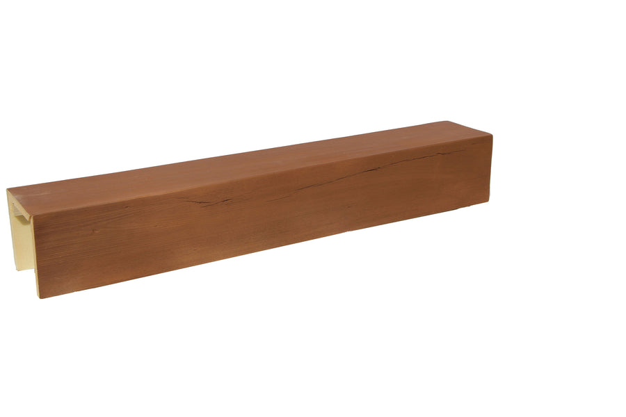 3 Sided Hand Hewn Faux Beams - Burnt Amber