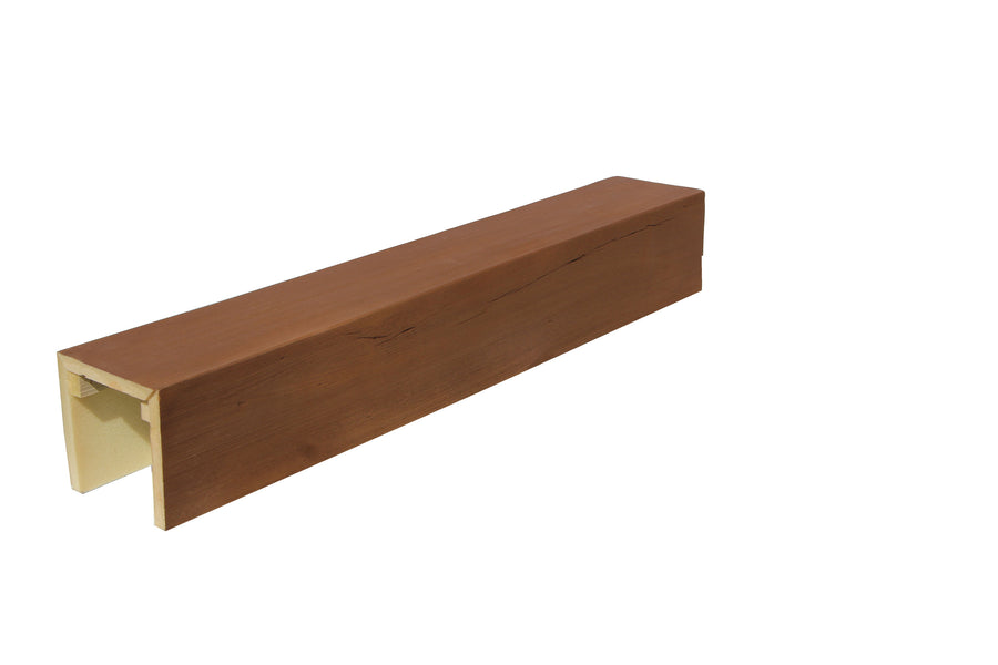 3 Sided Hand Hewn Faux Beams - Burnt Amber