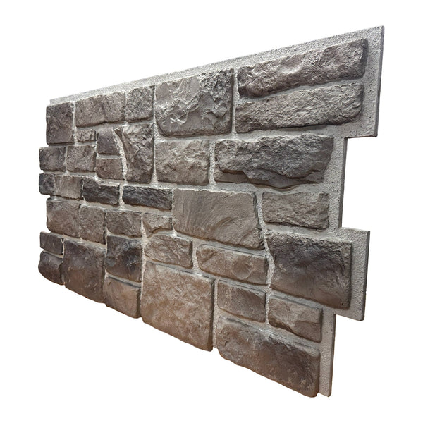 Side view of a Cotswold Stone Abbey Gray panel showing its depth of about 1 in