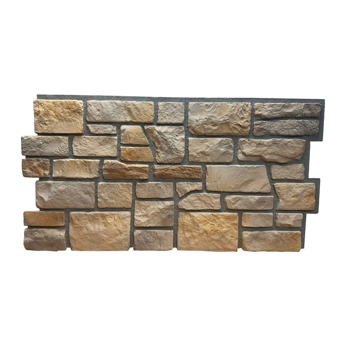 Cotswold Stone faux stone wall panel in Antique Honey, creamy honey limestone, front view
