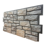 Side view of a Cotswold Stone Fossil White panel showing its depth of about 1 in