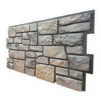 Side view of a Cotswold Stone Fossil White panel showing its depth of about 1 in