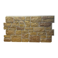 Cotswold Stone faux stone wall panel in Heritage Gold, rich golden aged stone, front view