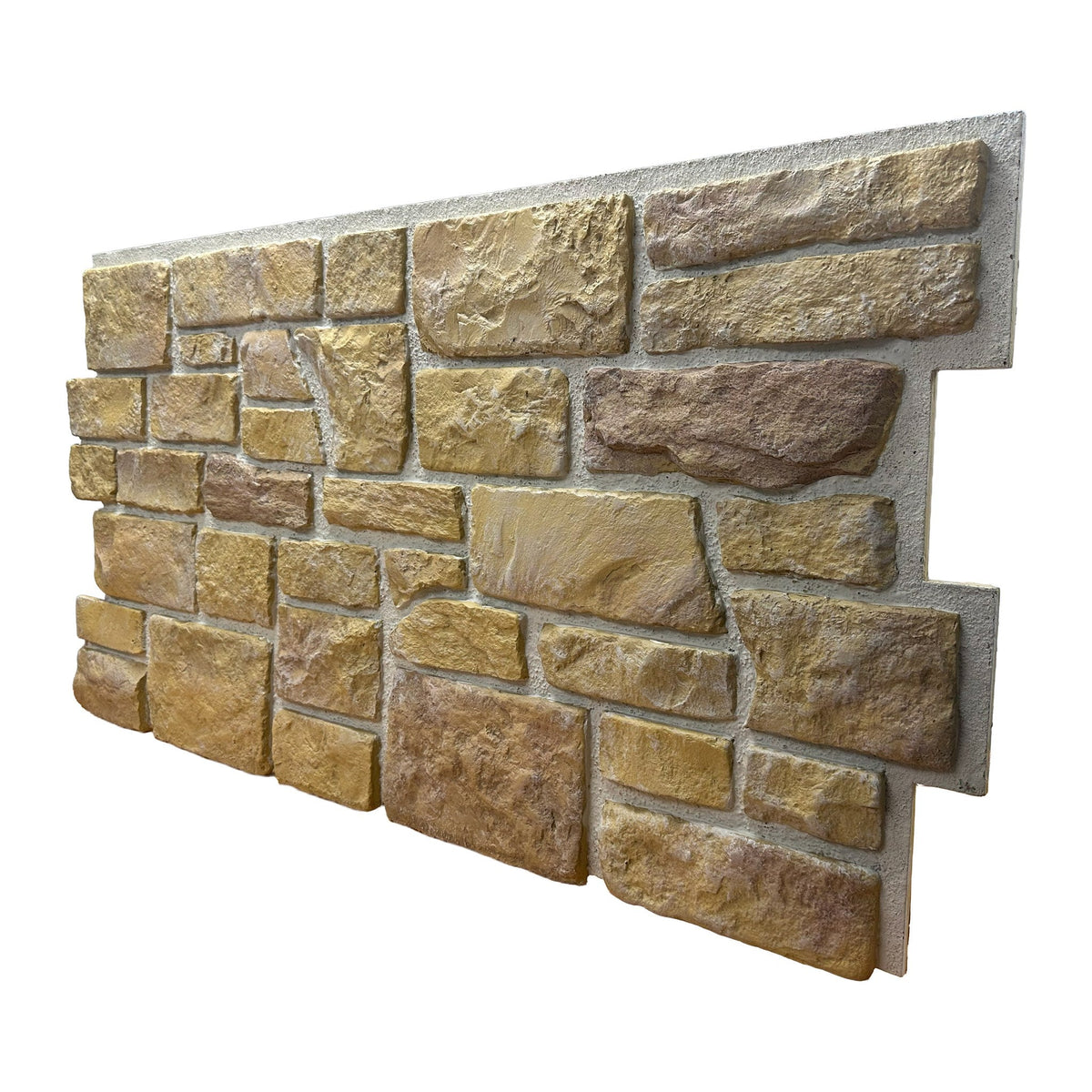 Side view of a Cotswold Stone Heritage Gold panel showing its depth of about 1 in
