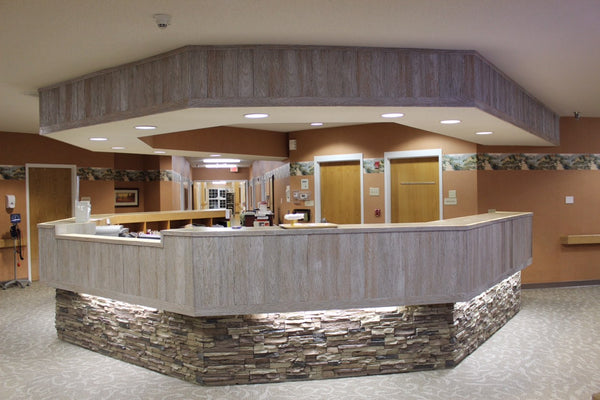 Lightning Ridge faux stone panel in Nature's Spirit – office wall and accent wall