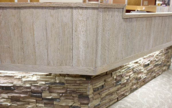 Lightning Ridge faux stone panel in Nature's Spirit – office wall and accent wall