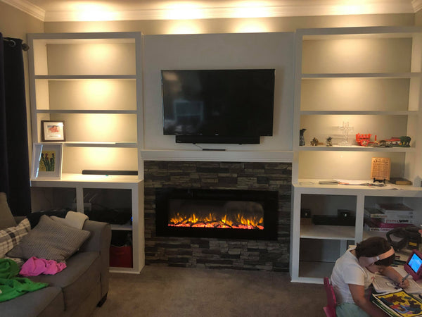 Lightning Ridge faux stone panel in Nature's Spirit – fireplace surround and accent wall