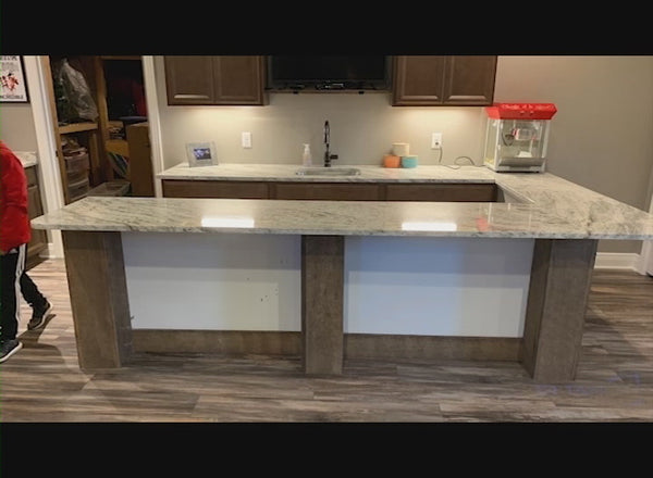 Video: Lightning Ridge faux stone panel in Gray Fox – basement wall installed by a DIY homeowner